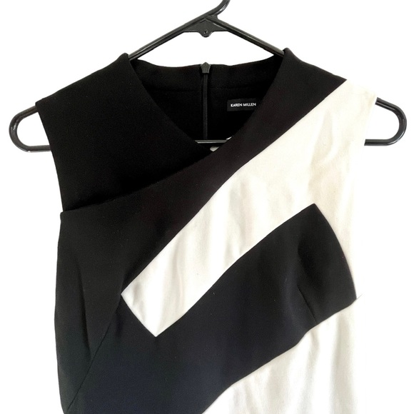 Karen Millen Riviera Colour Block Bodycon Sleeveless Dress - Picture 4 of 10